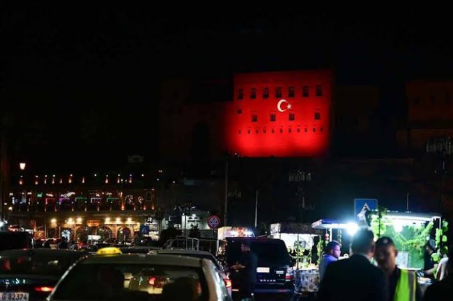 Erbil Kalesi'ne Şanlı Türk Bayrağı Yansıtıldı